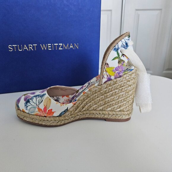 Stuart Weitzman Marguerita Floral Espadrille Wedge Sandals- Size 7 - Picture 7 of 16